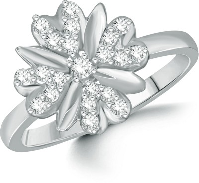 VIGHNAHARTA Star Design cz alloy Rhodium plated Valentine Ring for women and Girls Brass Cubic Zirconia Rhodium Plated Ring