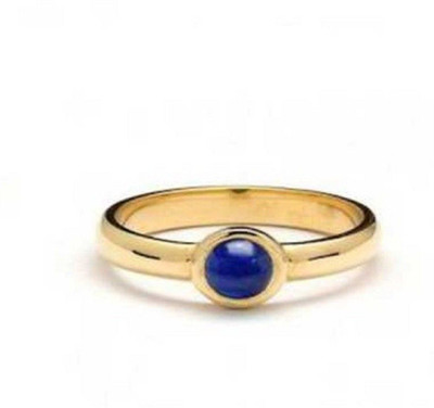 Jewelswonder Natural Blue Sapphire Ring For Unisex Copper Sapphire Gold Plated Ring