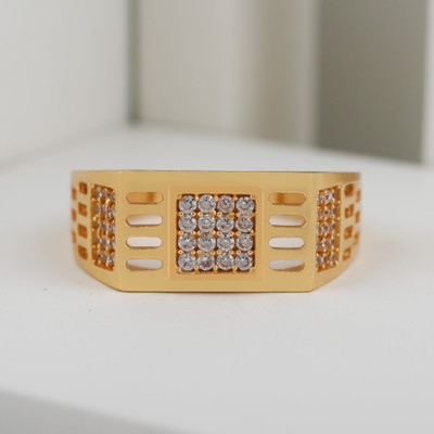 GORASH CREATION Alloy Cubic Zirconia Gold Plated Ring