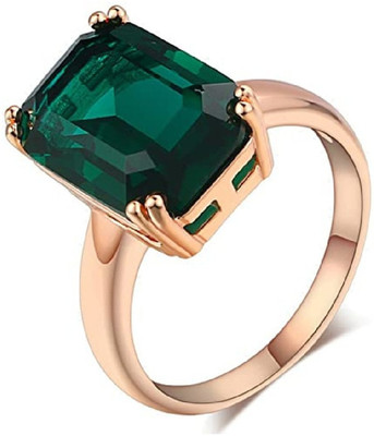 KUNDLI GEMS Emerald Ring Natural stone Precious Panna Certified Stone Astrological Purpose for unisex Stone Emerald Gold Plated Ring