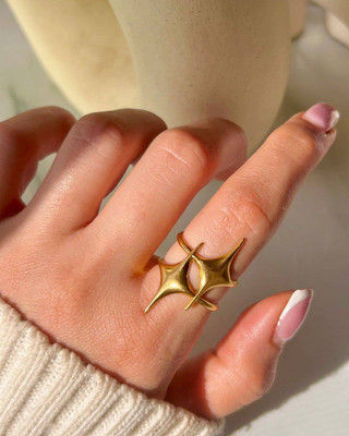 Dsfashiontrend Stainless Steel Gold Plated Ring