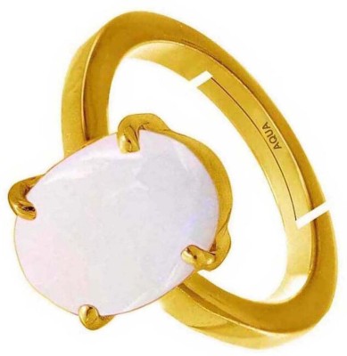 AQUAGEMS Natural Opal 10.25 Ratti or 9.50 Ct Gemstone Panchdhatu (5 Metal) Men Adjustable Stone Ring