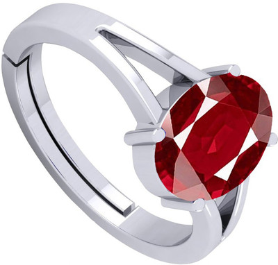 VishvMa 10.25 Ratti Burma Ruby Manik Gemstone Ring A1 Quality Stone Ruby Brass Plated Ring