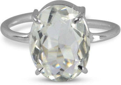 REIKI CRYSTAL PRODUCTS Natural Clear Quartz Gemstone Ring For Unisex Metal Quartz Ring