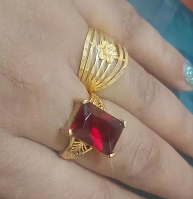 Shree shyam shopee Red stone ring combo Alloy Gold Plated Ring Set