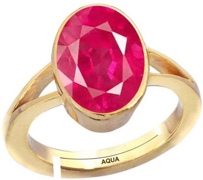 AQUAGEMS Ruby (Manik) 6.25 Ratti or 5.5 Ct Gemstone Panchdhatu (5 Metal) Women Adjustable Stone Ring