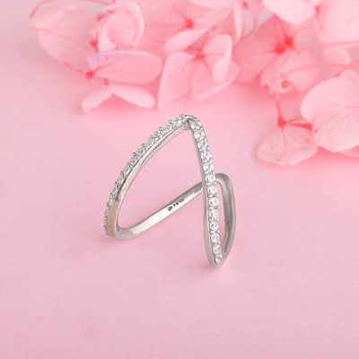 GIVA 925 Silver Beautiful Vanki Ring|Lifetime Plating|6 Month Warranty Sterling Silver Zircon Silver Plated Ring