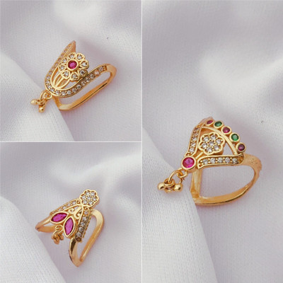 Gigev Vanki 3pack AD Brass Cubic Zirconia Gold Plated Ring Set