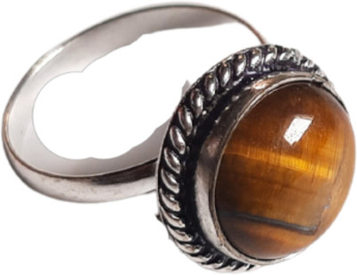 Maitri Export Natural Gemstone crystal stone Tiger Eye Round ring for men and women Stone Agate Ring