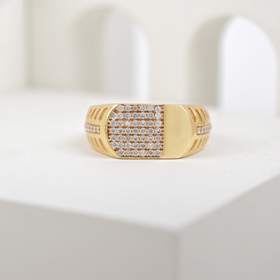 GORASH CREATION Alloy Cubic Zirconia Gold Plated Ring