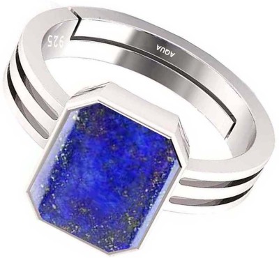 AQUAGEMS lapis lazuli 7.25 Ratti or 6.5 Ct Natural Gemstone bis Hallmark 925 Sterling Silver Ring