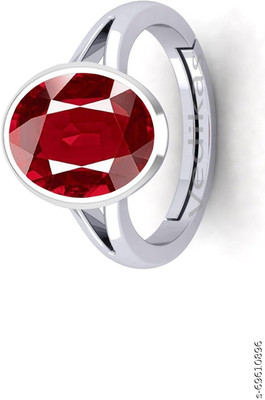 VishvMa 6.25 Ratti Burma Ruby Manik Gemstone Ring A1 Quality Stone Ruby Brass Plated Ring
