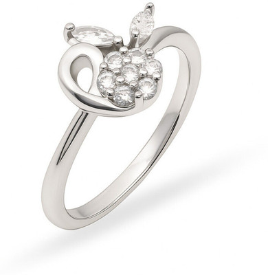 Beena Jewels Light Weight Premium Diamond Feature Ring Sterling Silver Cubic Zirconia Sterling Silver Plated Ring