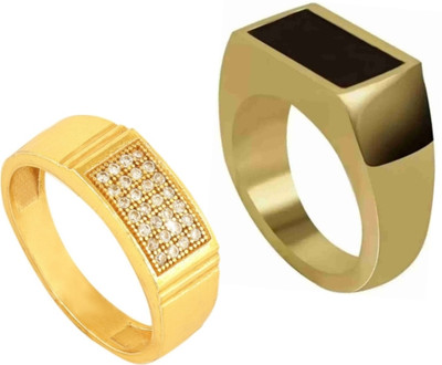 Neerajyoti Sd366 Alloy Cubic Zirconia Brass Plated Ring Set