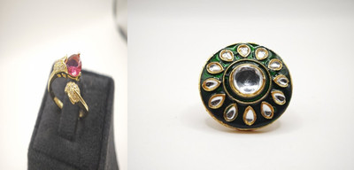 sapraa trends Finger Ring Copper Gold Plated Ring