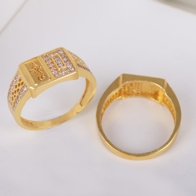 GORASH CREATION Alloy Cubic Zirconia Gold Plated Ring