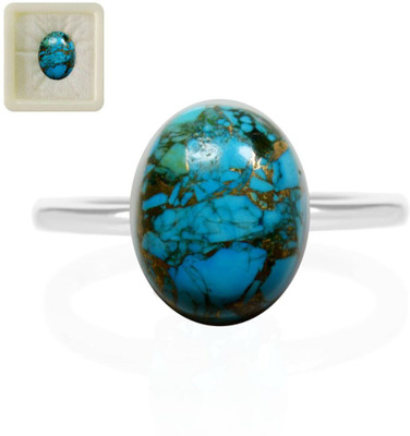 CaratYogi Original Copper Turquoise Stone 5.25 Ratti 4.77 Carat Semi Precious Oval for Stone Turquoise Ring