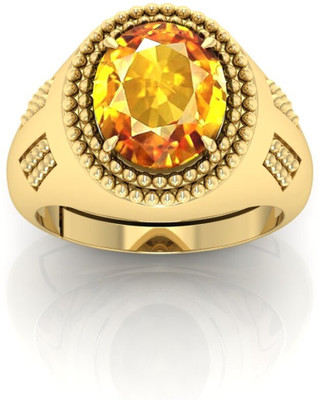 Pranjal Gems Crystal Sapphire Gold Plated Ring