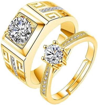 Yellow Chimes Rings for Mens and Boys Crystal Ring | Gold Plated
