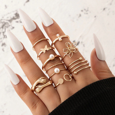 Designs By Jewels Galaxy Contemporary Stackable Rings Brass Gold Plated Stack Ring