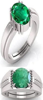 BHAIRAW GEMS Moonstone Stone Silver Adjustable Ring Stainless Steel Ring