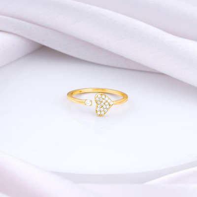 GIVA Sterling Silver Cubic Zirconia Gold Plated Ring
