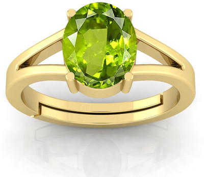 Pranjal Gems Original 14.25 Ratti 13.60 Ct Peridot Gem Stone Ring With Leb Certificate Brass Peridot Ring