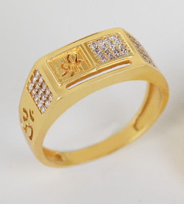 mahi creation Brass, Copper Cubic Zirconia Gold Plated Ring