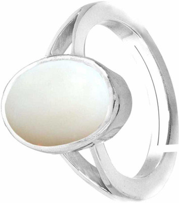 Gemzonite Effective & Lab certified Original 6.25 ratti Opal Stone Ring... Alloy Opal Silver Plated Ring