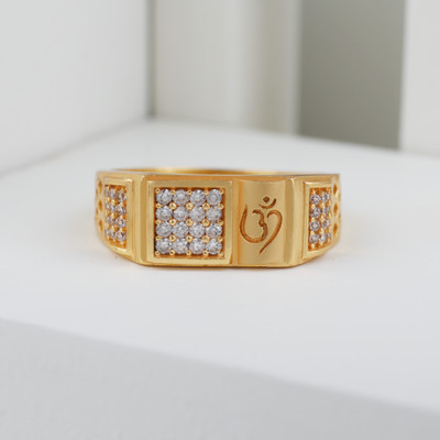 MAME CREATION Brass Cubic Zirconia Gold Plated Ring