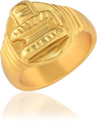 memoir Brass Goldplated Shiva Mahadev Shivling Fingerring Hindu Spiritual Jewellery Brass Gold Plated Ring