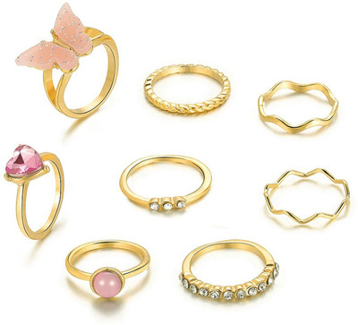 Designs By Jewels Galaxy Brass Gold Plated Stack Ring