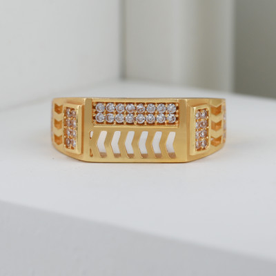 GORASH CREATION Alloy Cubic Zirconia Gold Plated Ring