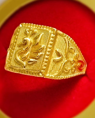 TMRcreation Fancy peacock ring for man and boys / trending golden ring Brass Gold Plated Ring