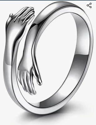 Joey KJ Verma Silver Hug Ring For Boys & Girls (Pack Of 1) Alloy Ring