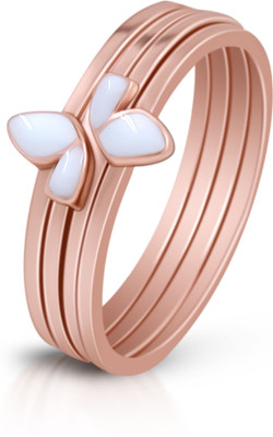 uncle jewels Mirabelle Silver 925 Butterfly Ring Sterling Silver Mother of Pearl Rhodium Plated Ring