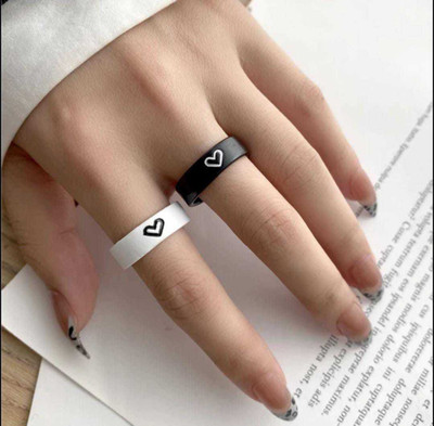 YU Fashions Steel Silver Plated Ring Set