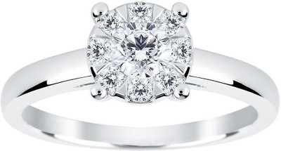 Gemzonite Brass Zircon Silver Plated Ring