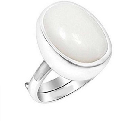 Gemzonite Natural Certified Opal Astrological Gemstone Ring for Women & Men Alloy Opal Silver Plated Ring