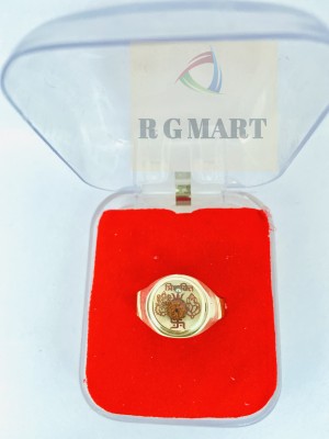 R G MART TRISAKTI RUDRAKSHA WITH PARA GOLD PLATED BRASS YANTRA RING Brass Gold Plated Ring