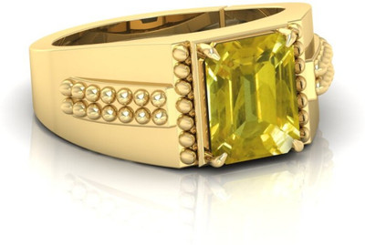 ShreeBalaji 10.25 R YELLOW ABHI CHOKI G Brass Agate Gold Plated Ring