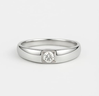 Ceylonmine01 925 Sterling Silver Zircon Ring for Unisex Design Simple Classic for Daily Wear Stone Zircon Silver Plated Ring