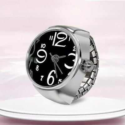 Arti creations Stylish Unisex Silver-Plated Adjustable Watch Finger Ring Alloy, Crystal, Metal Silver Plated Ring