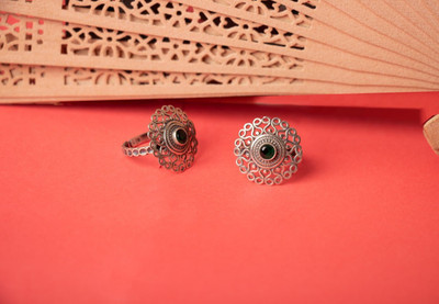 Shyle 925 Sterling Silver Moh Fine Carved Versatile Toe ring Sterling Silver Silver Plated Toe Ring