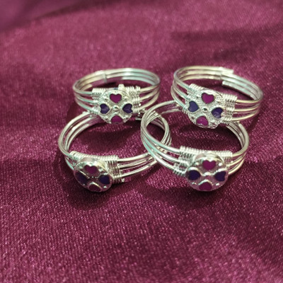 Siya Creation WOMANS ROUND CHALLA TOERING 4 PCS. Alloy Toe Ring