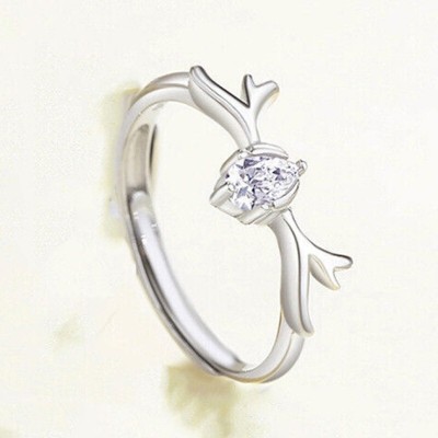 mahi Cute Trendy and Delicate Adjustable Finger Ring Alloy Crystal Rhodium Plated Ring