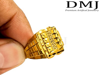 DMJ Premium HighQuality Gold Look Finely Detailed Handmade Ring Brass Gold Plated Ring