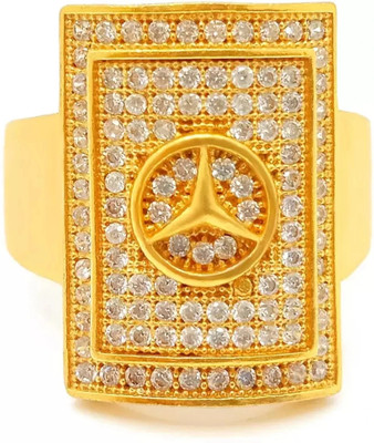 GORASH CREATION Alloy Cubic Zirconia Gold Plated Ring