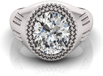 Pranjal Gems Stone Zircon Silver Plated Ring