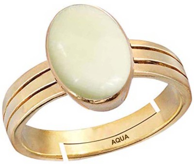 AQUAGEMS Natural Opal 4.25 Ratti or 4 Ct Gemstone Panchdhatu (5 Metal) Women Adjustable Stone Ring